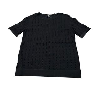 PREMISE black textured short sleeve sweater